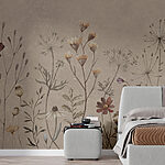 Fototapeten Skurriler Garten mit zarten Blüten