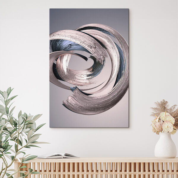 Abstrakter metallischer Wirbel auf Grau Wandbilder Abstrakter metallischer Wirbel auf Grau