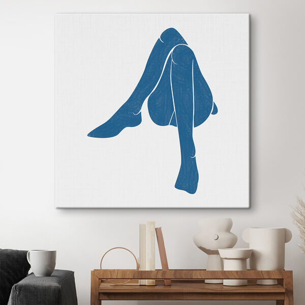 Blaue Zeichnung der Beine einer Frau Wandbilder Blaue Zeichnung der Beine einer Frau
