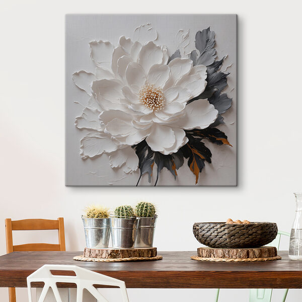 Weiße Blume mit strukturierten Blütenblättern Wandbilder Weiße Blume mit strukturierten Blütenblättern