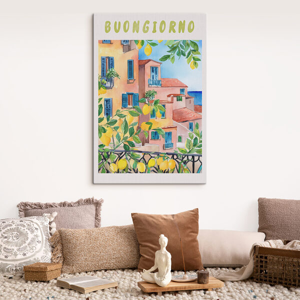Ein mediterraner Morgen mit Zitronenbäumen Wandbilder Ein mediterraner Morgen mit Zitronenbäumen