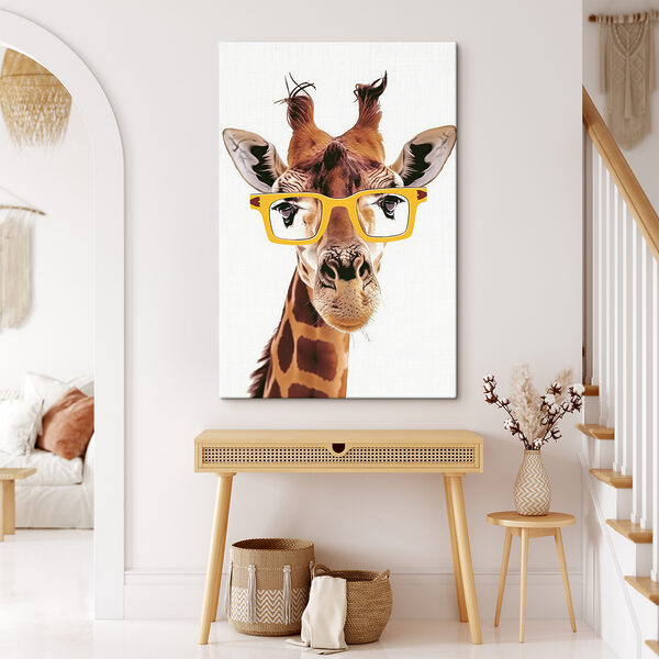 Giraffe mit gelber Brille Wandbilder Giraffe mit gelber Brille