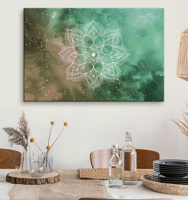Verschlungenes Mandala vor kosmischem Hintergrund Wandbilder Verschlungenes Mandala vor kosmischem Hintergrund