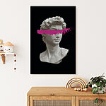 Wandbilder Statue einer Frau mit rosa Haaren