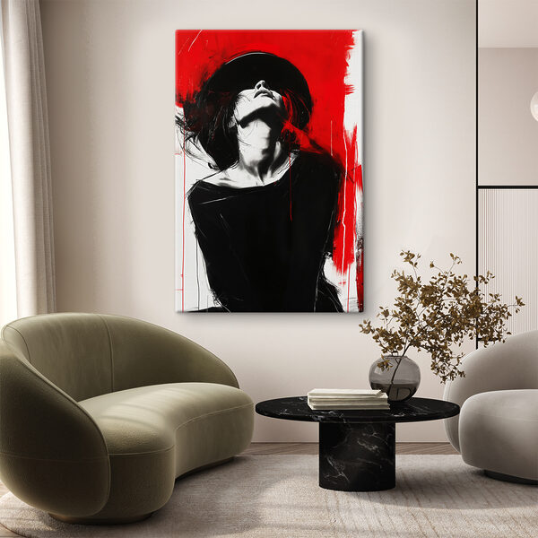 Kühne Eleganz in Rot und Schwarz Wandbilder Kühne Eleganz in Rot und Schwarz