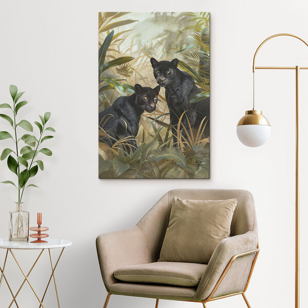 Schwarzer Panther mit gelben Augen Wandbilder Schwarzer Panther mit gelben Augen