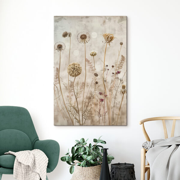 Getrocknete Wildblumen vor einem weichen Hintergrund Wandbilder Getrocknete Wildblumen vor einem weichen Hintergrund
