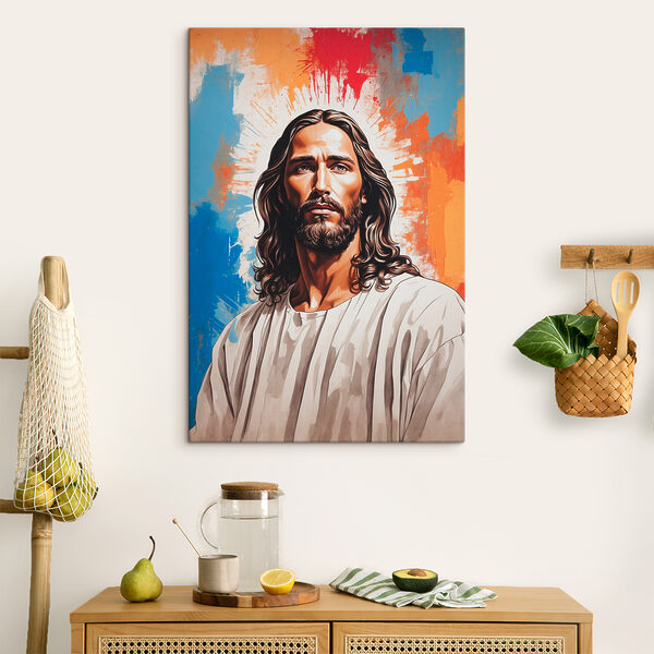 Gelassene Figur inmitten leuchtender Farben Wandbilder Gelassene Figur inmitten leuchtender Farben
