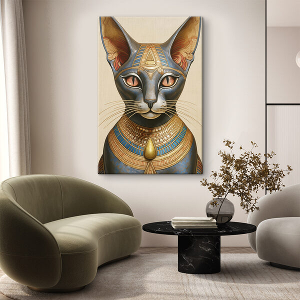 Katzengesicht mit Krone Wandbilder Katzengesicht mit Krone