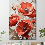 Wandbilder Leuchtend rote Blumen in Blüte