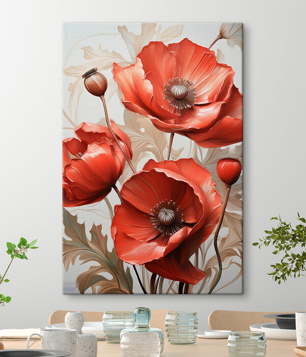 Leuchtend rote Blumen in Blüte Wandbilder Leuchtend rote Blumen in Blüte