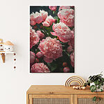 Wandbilder Gruppe von rosa Blumen