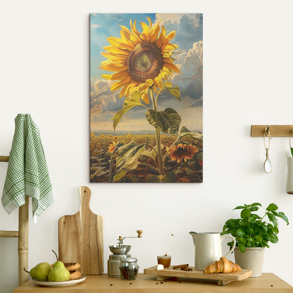 Sonnenblume, die in den Himmel ragt Wandbilder Sonnenblume, die in den Himmel ragt