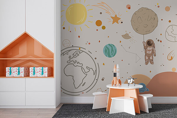 Karikatur eines Planeten Fototapeten Karikatur eines Planeten