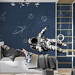 Fototapeten Ein Astronaut schwebt im Weltraum
