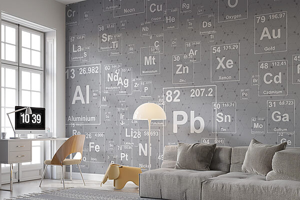 Weißer Buchstabe auf grauem Hintergrund Fototapeten Weißer Buchstabe auf grauem Hintergrund