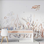 Fototapeten Meeresbewohner schwimmen zwischen Korallen