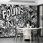 Fototapeten Schwarz-weißes Graffiti