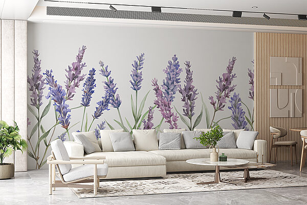 Gruppe violetter Blumen Fototapeten Gruppe violetter Blumen