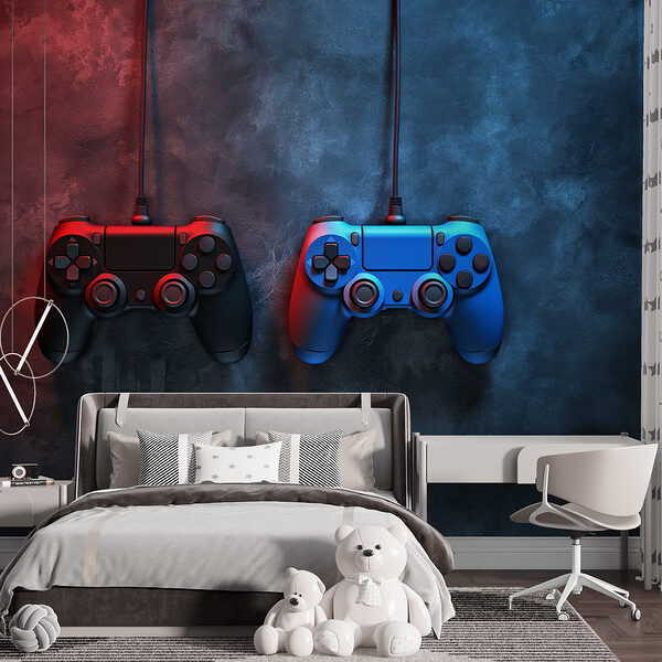 Blauer Videospiel-Controller Fototapeten Blauer Videospiel-Controller