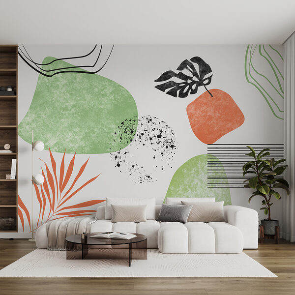 Grüne und orange Kunst Fototapeten Grüne und orange Kunst