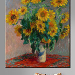 Wandbilder Canvas prints Painting of sunflowers in a vase