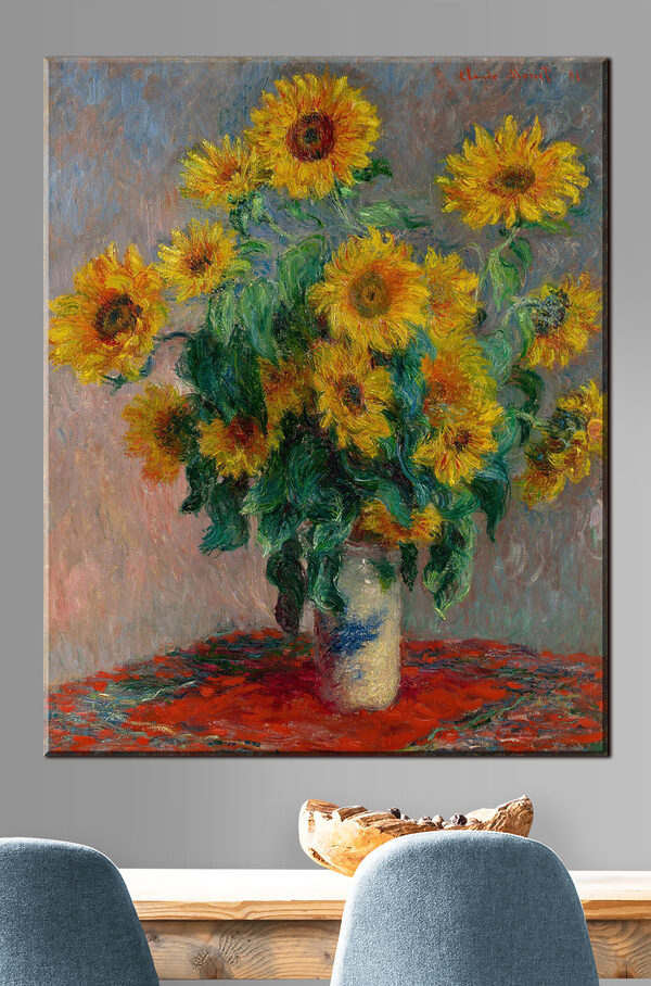 Canvas prints Painting of sunflowers in a vase Wandbilder Canvas prints Painting of sunflowers in a vase