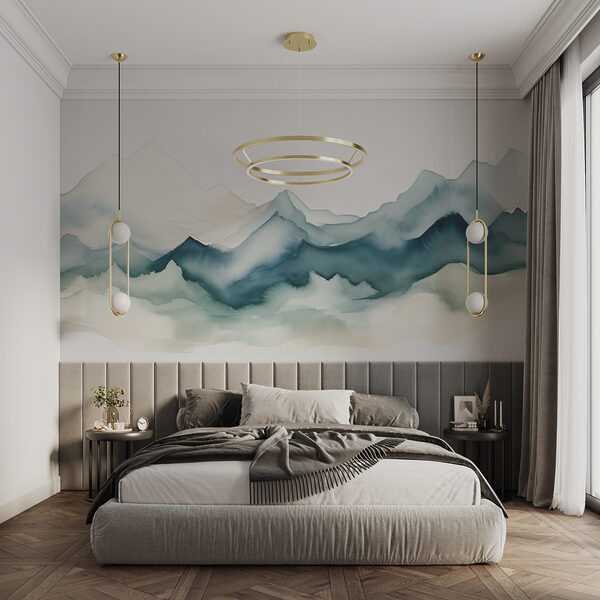 Aquarell eines Gebirges Fototapeten Aquarell eines Gebirges
