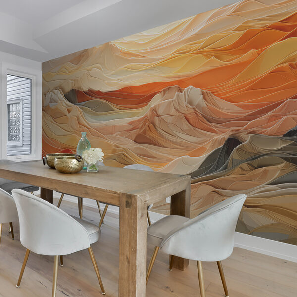 Bunte Berge mit Linien Fototapeten Bunte Berge mit Linien