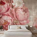Fototapeten Gruppe von rosa Blumen