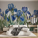 Fototapeten Gruppe von blauen Blumen