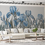 Fototapeten Gruppe von blauen Blumen