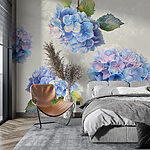 Fototapeten Gruppe von blauen Blumen