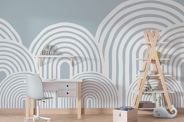 Weißer und grauer Hintergrund mit weißen Linien Fototapeten Weißer und grauer Hintergrund mit weißen Linien