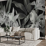 Fototapeten Monochrome blühende Orchideen