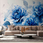 Fototapeten Gruppe von blauen Blumen