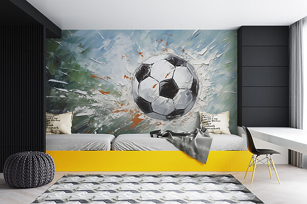 Bemalung eines Fußballs Fototapeten Bemalung eines Fußballs