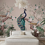 Fototapeten Tapete mit Vögeln auf Ästen