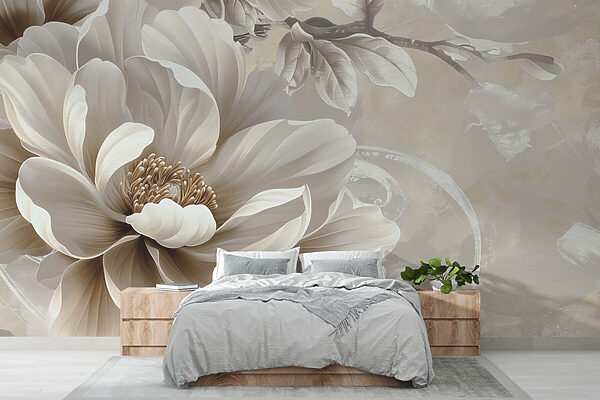 Fototapeten Elegante cremefarbene Blüte auf Vintage-Leinwand (Artikelnummer: w08181v2) Fototapeten Fototapeten Elegante cremefarbene Blüte auf Vintage-Leinwand (Artikelnummer: w08181v2)