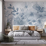 Fototapeten Ätherisch florale Aquarell-Traumlandschaft