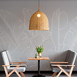 Fototapeten Weiße Strichzeichnung von Blättern