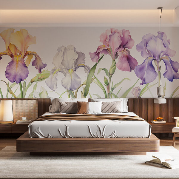 Reihe von bunten Blumen Fototapeten Reihe von bunten Blumen