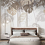 Fototapeten Gruppe von Blättern auf einem weißen Hintergrund