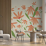 Fototapeten Gruppe von orangefarbenen Blumen