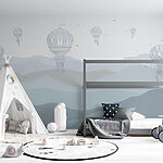 Fototapeten Gruppe von Heißluftballons in den Himmel