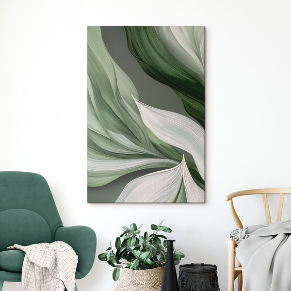 Elegante Wirbel aus Grün und Weiß Wandbilder Elegante Wirbel aus Grün und Weiß