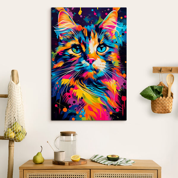 Bunte Katze mit blauen Augen Wandbilder Bunte Katze mit blauen Augen