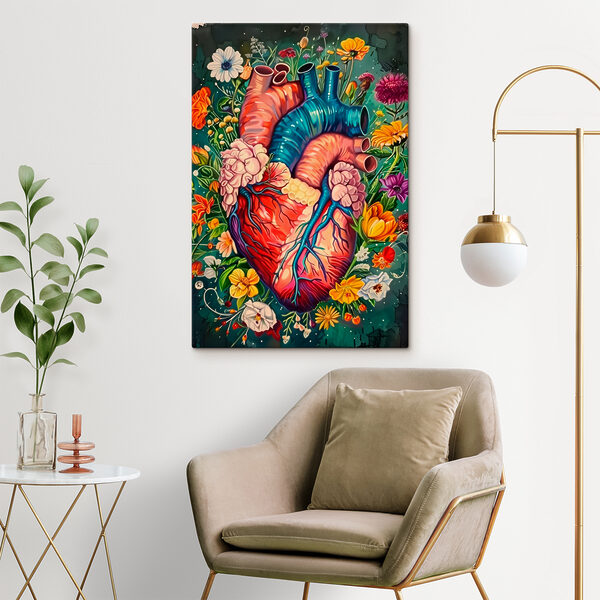 Buntes Herz mit Blumen Wandbilder Buntes Herz mit Blumen