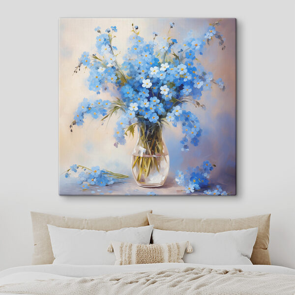 Gemälde mit blauen Blumen in einer Vase Wandbilder Gemälde mit blauen Blumen in einer Vase