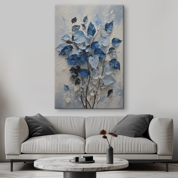 Malerei von blauen Blättern Wandbilder Malerei von blauen Blättern